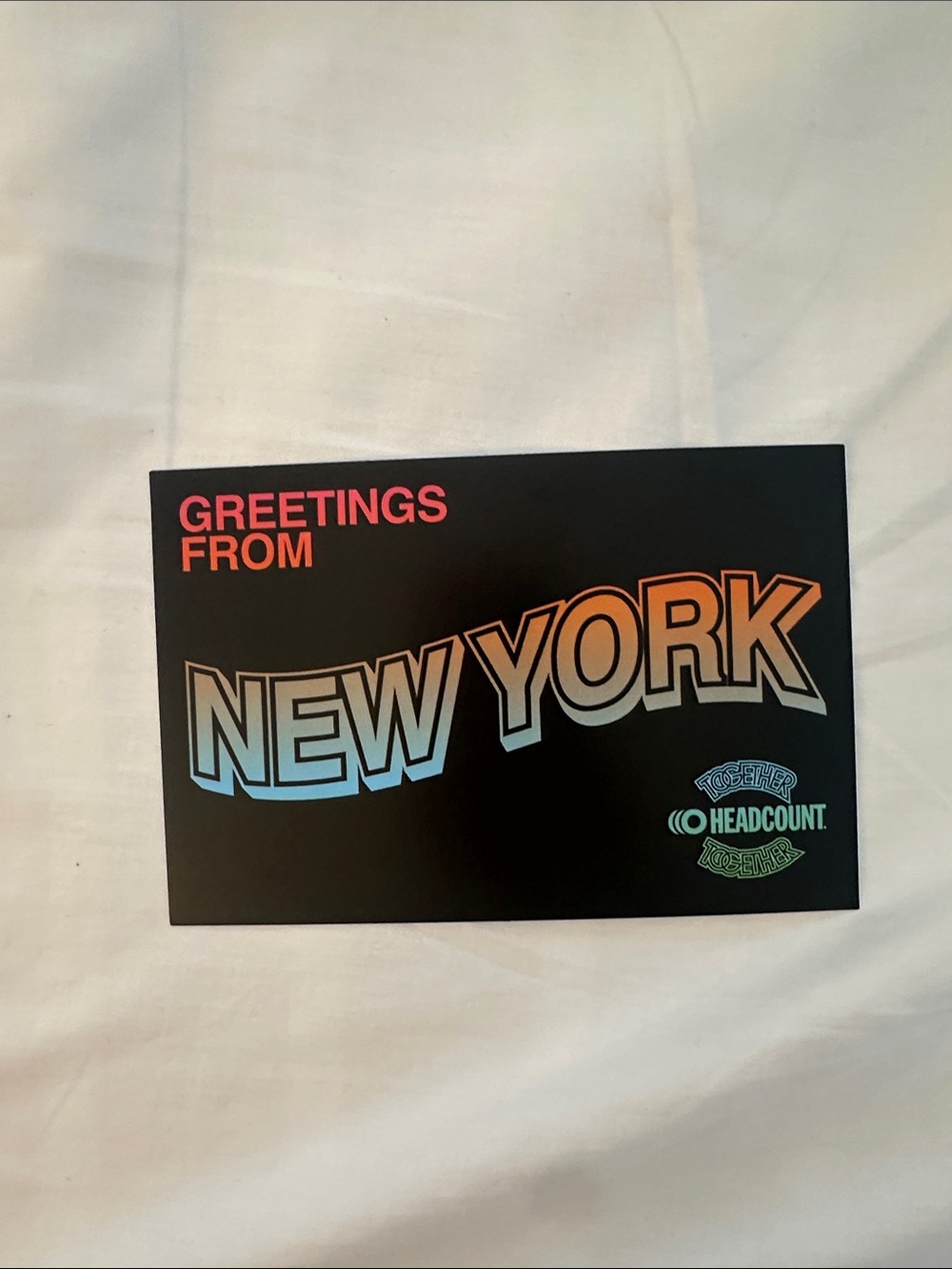 Harry Styles MSG 'Greetings From New York' Black Graphic Postcard